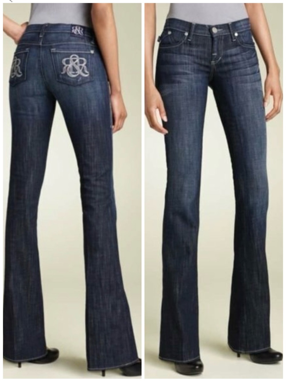 Vintage Rock & Republic Kasandra Flare‎ Denim Blue Jeans 28